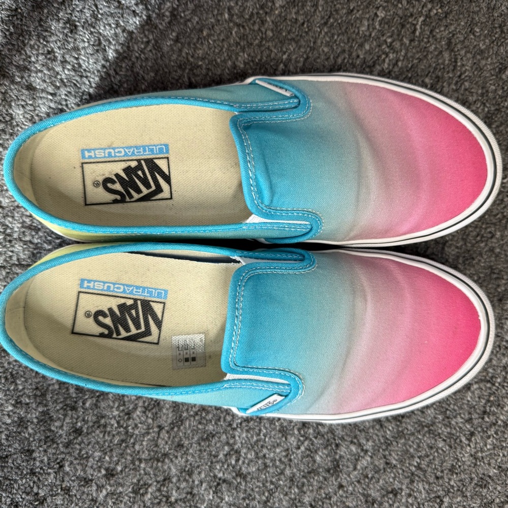 Rainbow Vans slip on